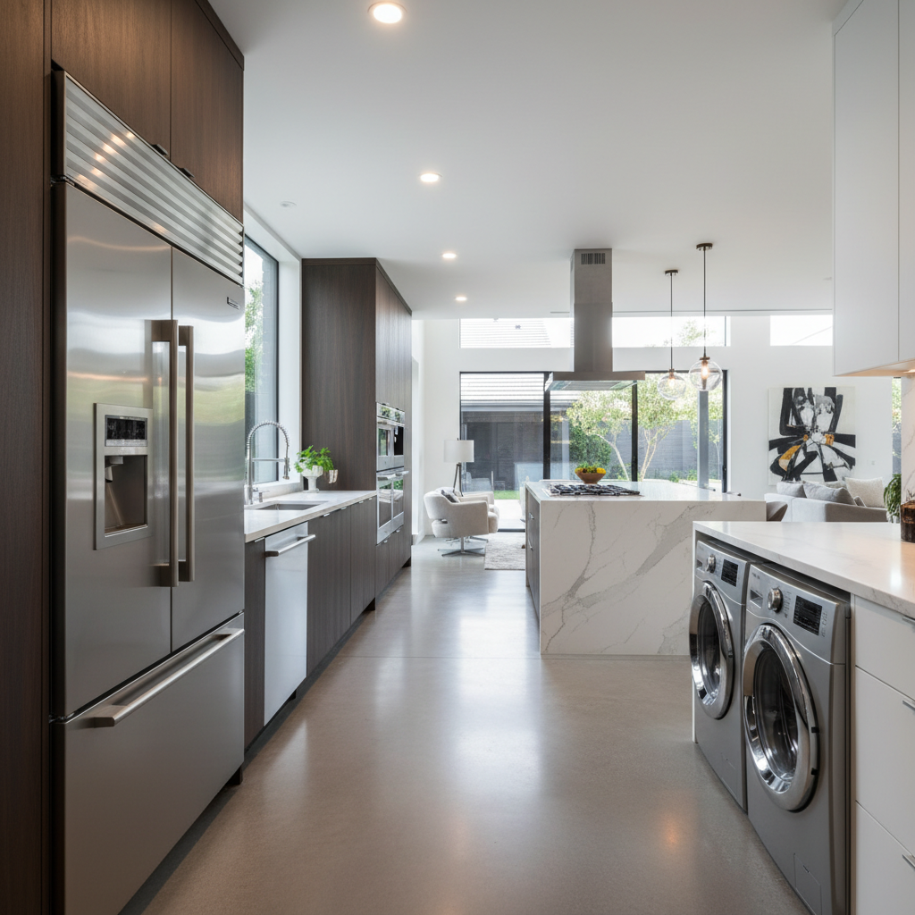 Premium appliance lineup in a luxury home